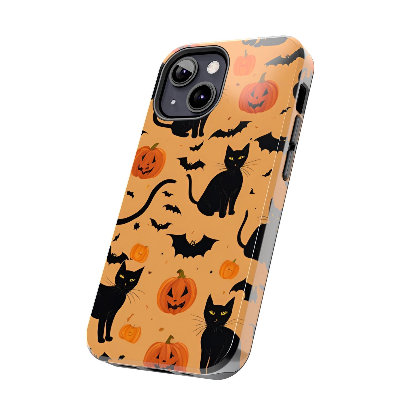 Halloween Black Cats and Pumpkins - Tough Phone Case for iPhones and Samsung Smartphones