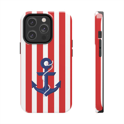 Stars and Stripes with Anchor - Tough Phone Case for iPhones and Samsung Smartphones