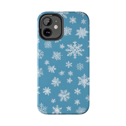 Snowflakes on Blue -Tough Phone Case for iPhone and Samsung Smartphones