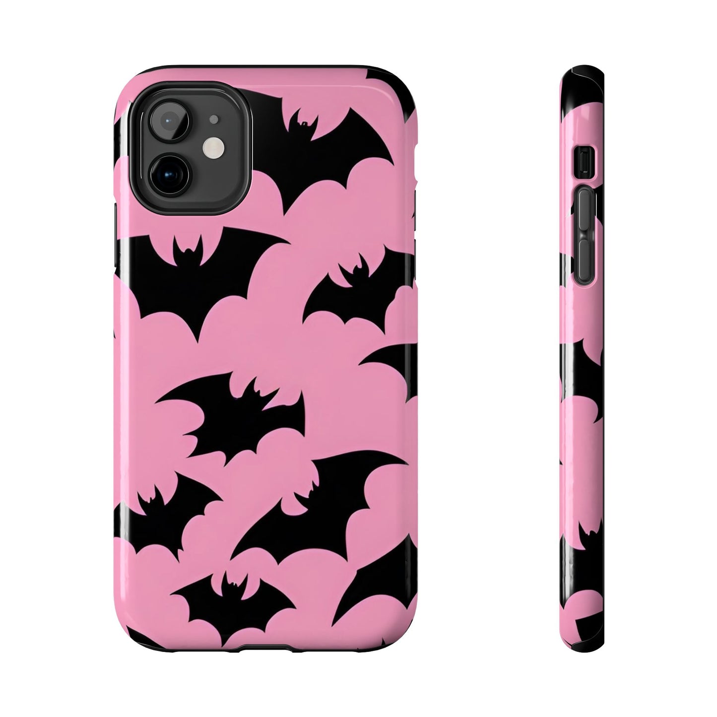 Halloween Bats on Pink - Tough Phone Case for iPhones and Samsung Smartphones