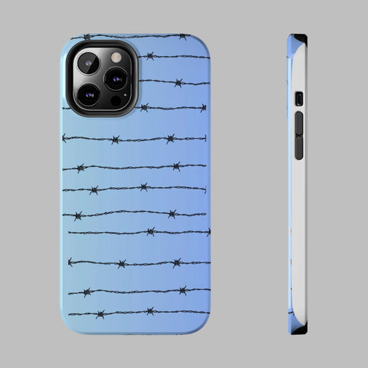 Barbed Wire on Blue - Tough Phone Case for iPhone and Samsung Phone Cases