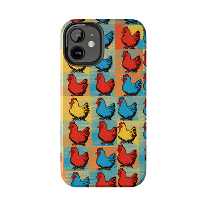 Artful Chickens - Tough Phone Case for iPhones and Samsung Smartphones