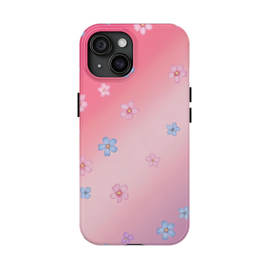 Phone Case - Flowers on Pink Ombre