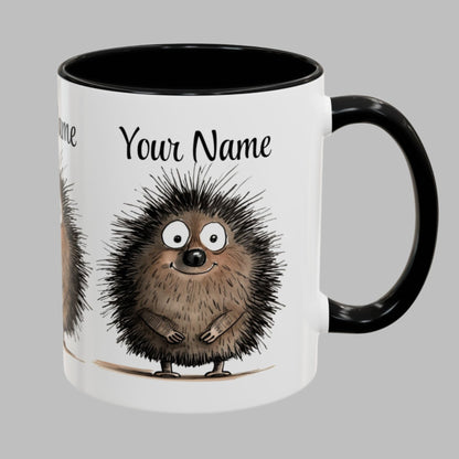 Personalized Funny Cute Porcupine Accent Coffee Mug (11oz, 15oz)