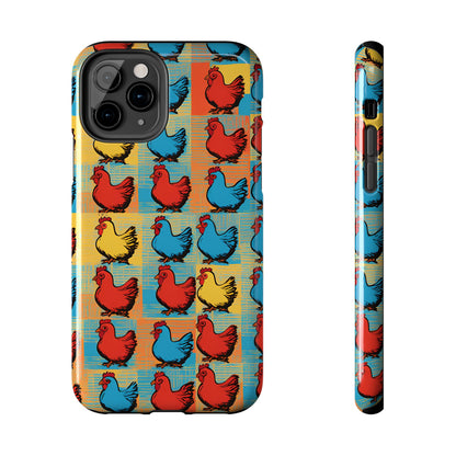 Artful Chickens - Tough Phone Case for iPhones and Samsung Smartphones