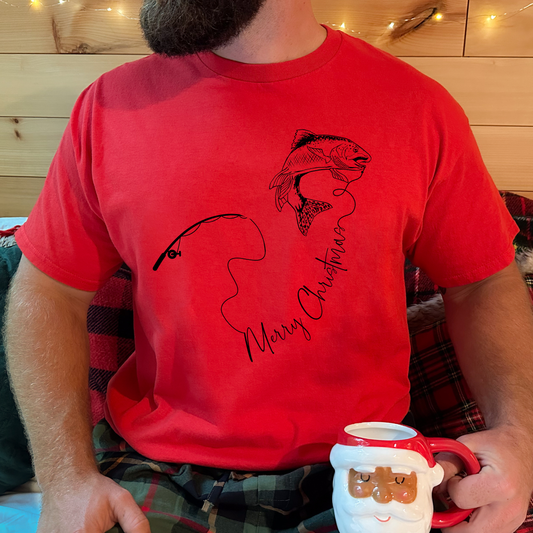 Fishing Christmas Tee For Fishing Enthusiasts- Men