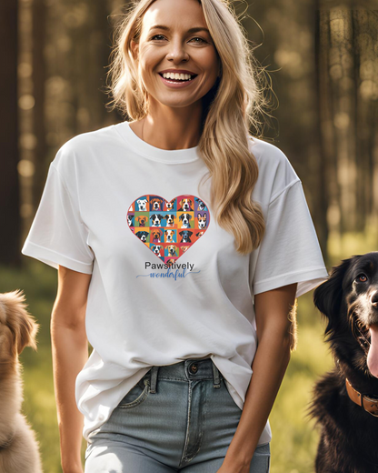 T-Shirt Pawsitively Wonderful Rescuers Fosters Vets Dog Lovers Tee - Women