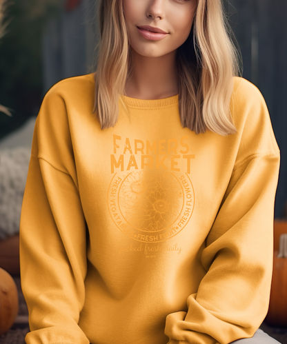 The Farmer's Market Monochromatic Design Unisex Sweatshirt - Women's