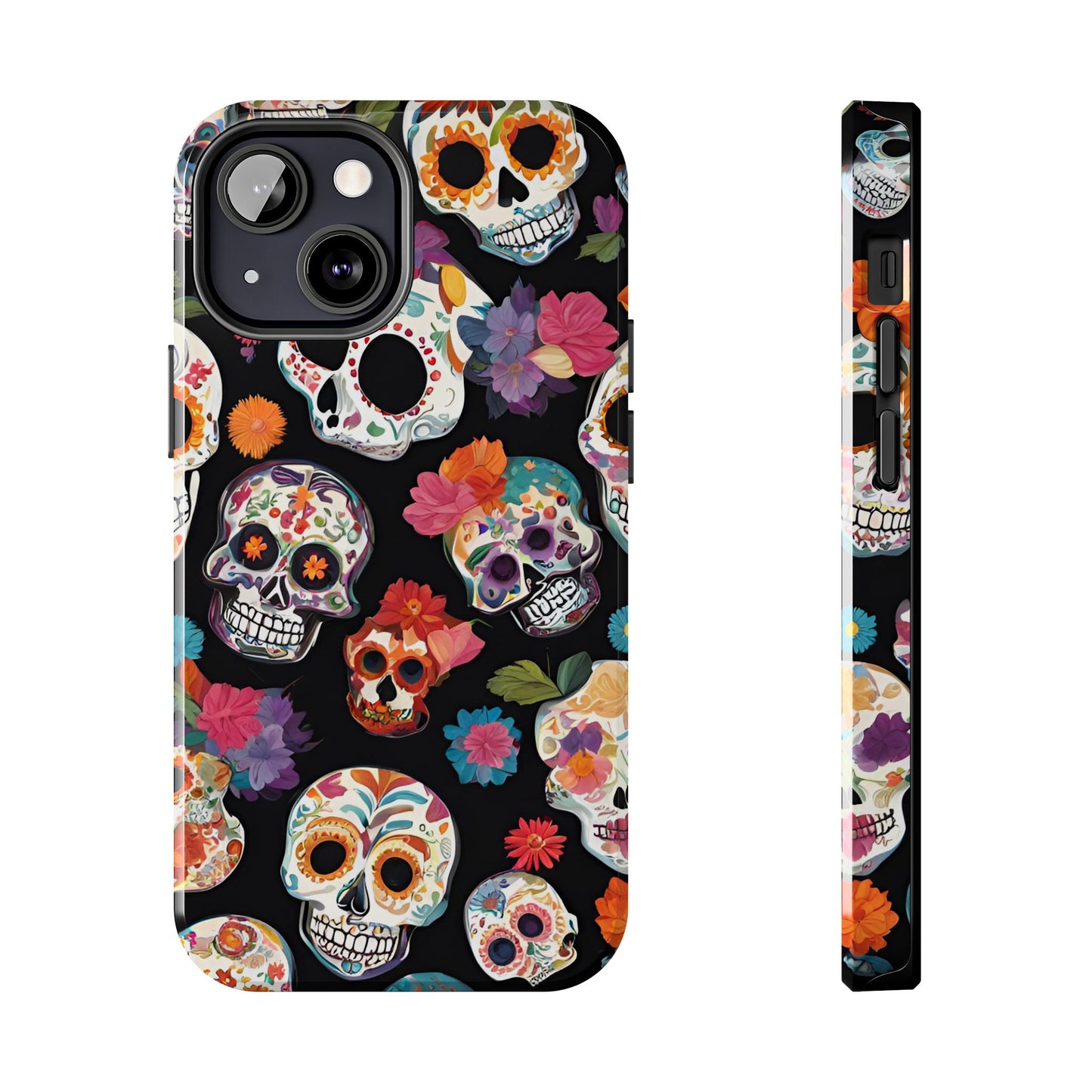 Day of the Dead Sugar Skulls el Día de Todos los Santos - Tough Phone Case for iPhones and Samsung Smartphones