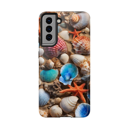 Oceanside memories - Seashells on Beach -Tough Phone Case for iPhones and Samsung Smartphones