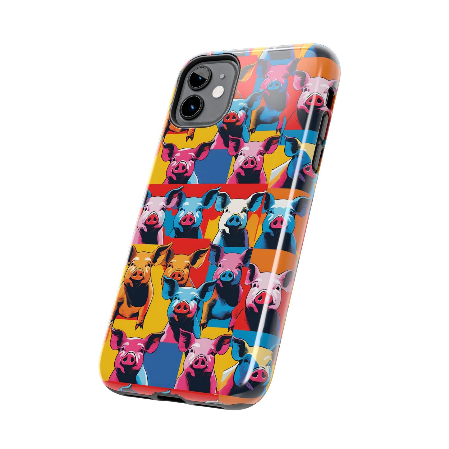 Colorful Pop Art Style Pigs Design - Tough Phone Cases for iPhone and Samsung Smartphones