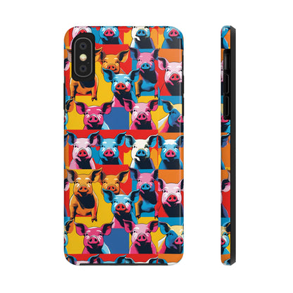 Colorful Pop Art Style Pigs Design - Tough Phone Cases for iPhone and Samsung Smartphones