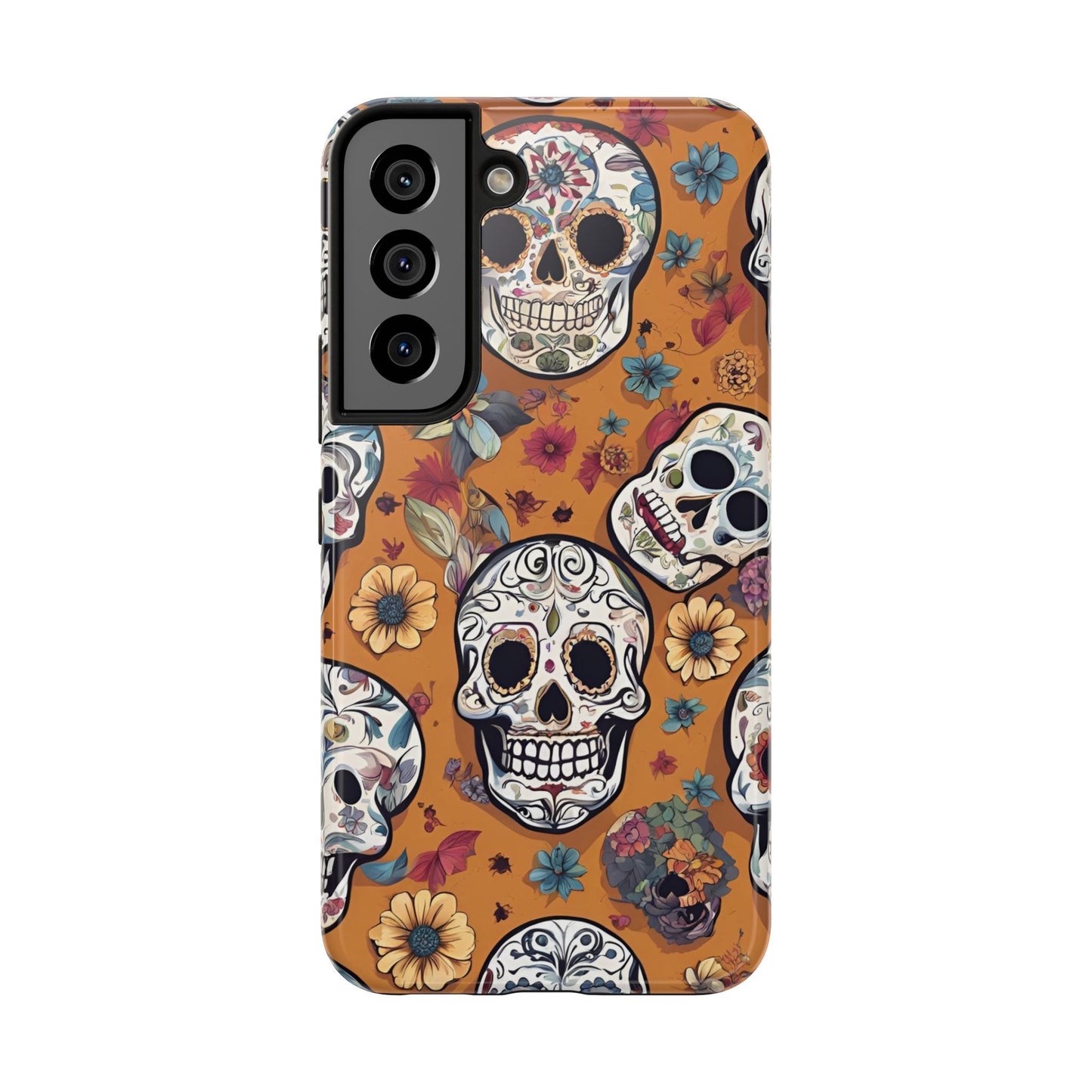 Phone Case - Day of the Dead Sugar Skulls Design  el Día de Todos los Santos iPhone and Samsung Smartphones