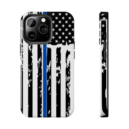 Phone Case: American Flag Blue Line Law Enforcement