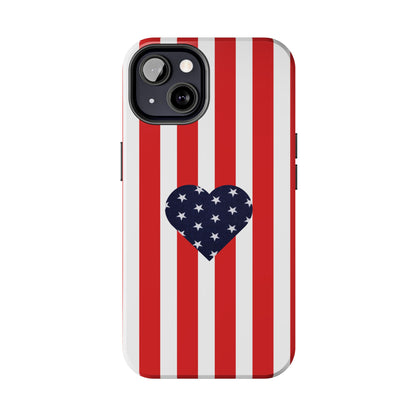 Stars and Stripes with Love - Tough Phone Case for iPhones and Samsung Smartphones