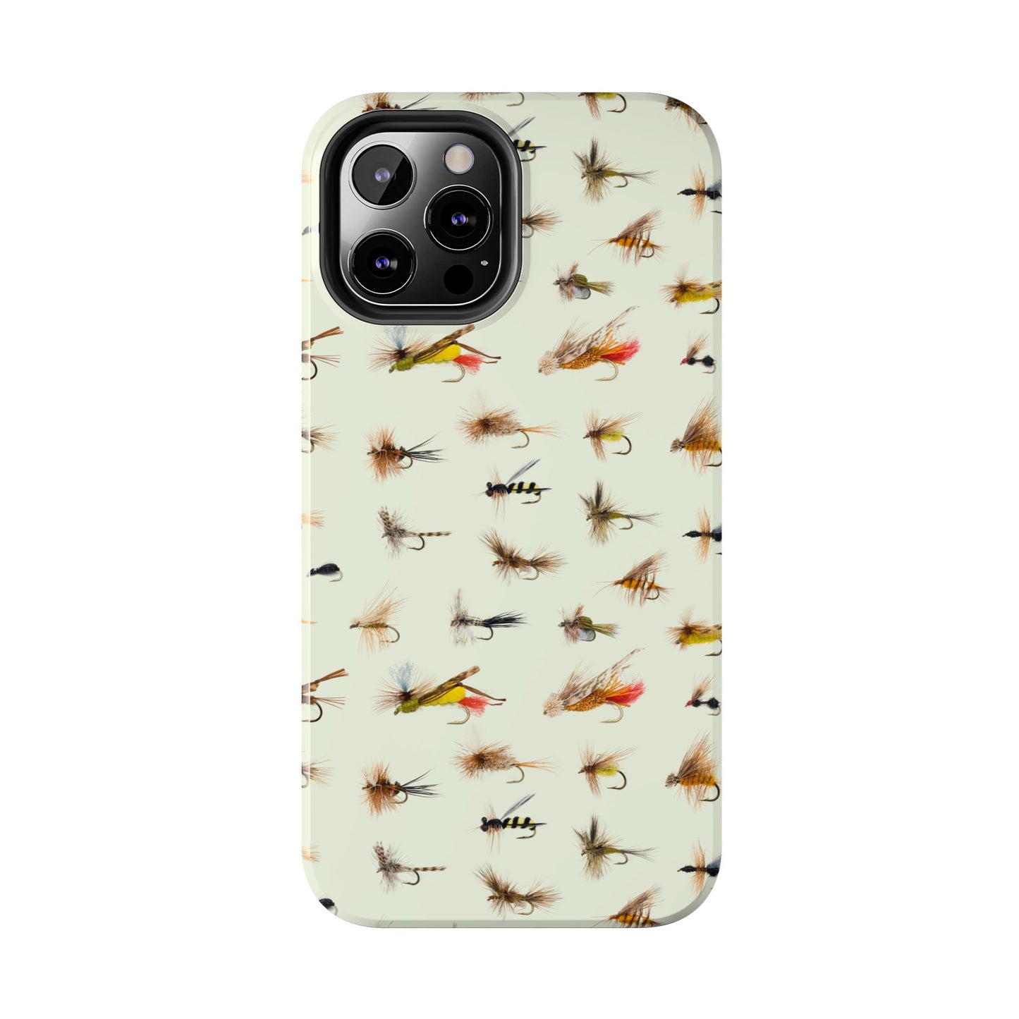 Dry Fly Fishing Lures in Cream  Tough Phone Case for iPhone and Samsung Smartphones