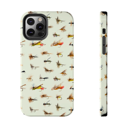 Dry Fly Fishing Lures in Cream  Tough Phone Case for iPhone and Samsung Smartphones