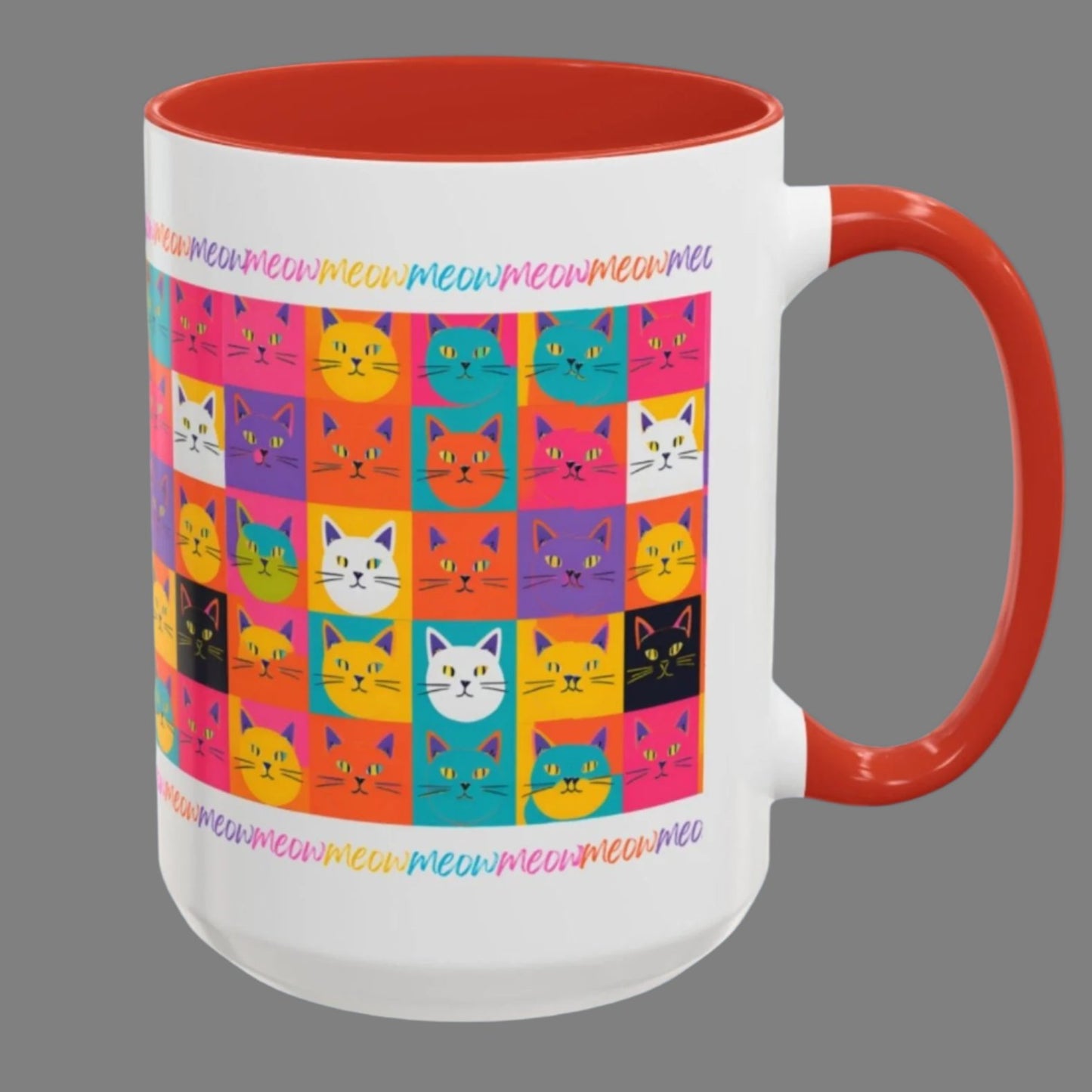 Mug Colorful Cat Pattern Mug - Artisan Design