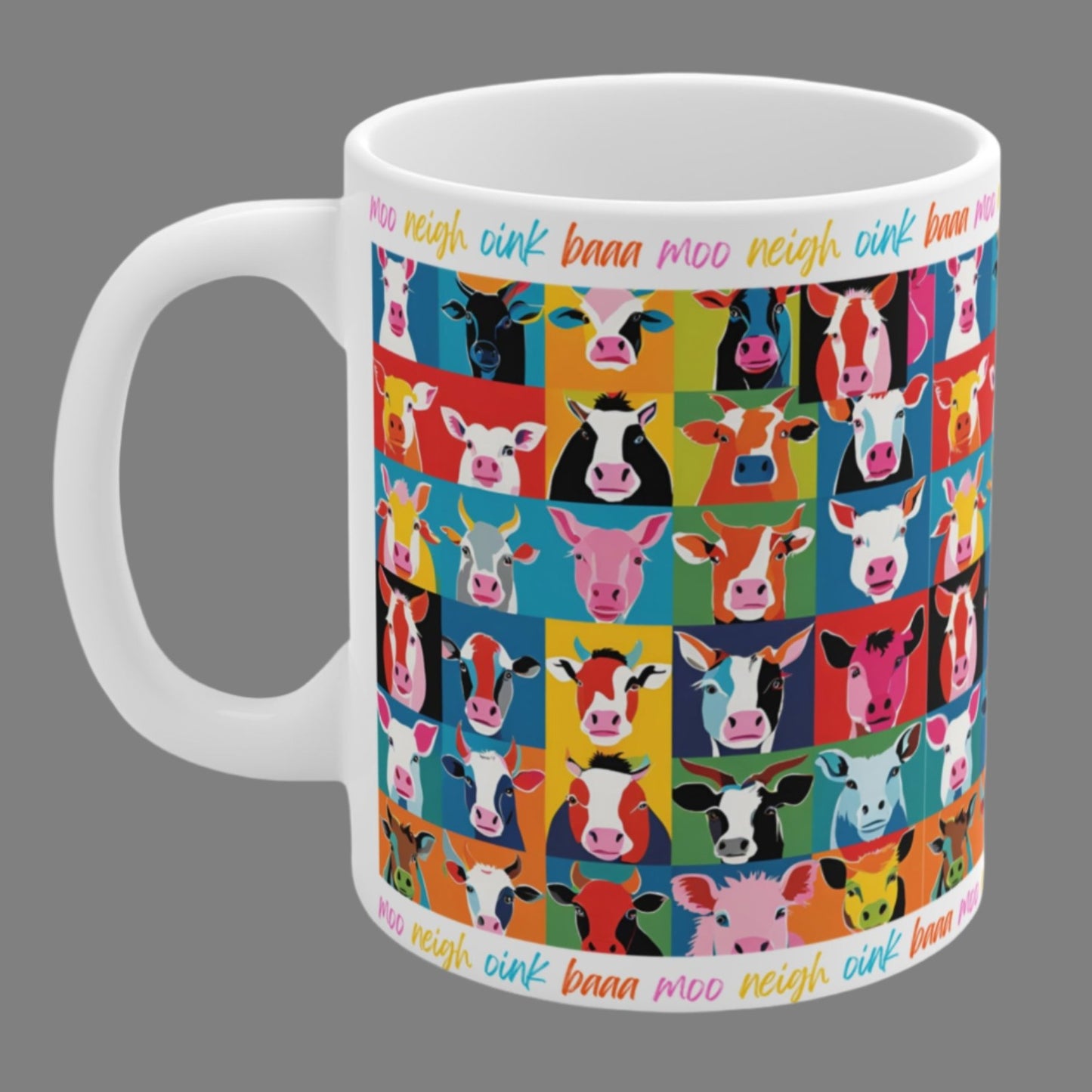 Animal Sounds On the Farm - Pop Art Ceramic Mug