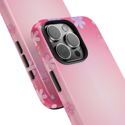 Phone Case - Flowers on Pink Ombre Design