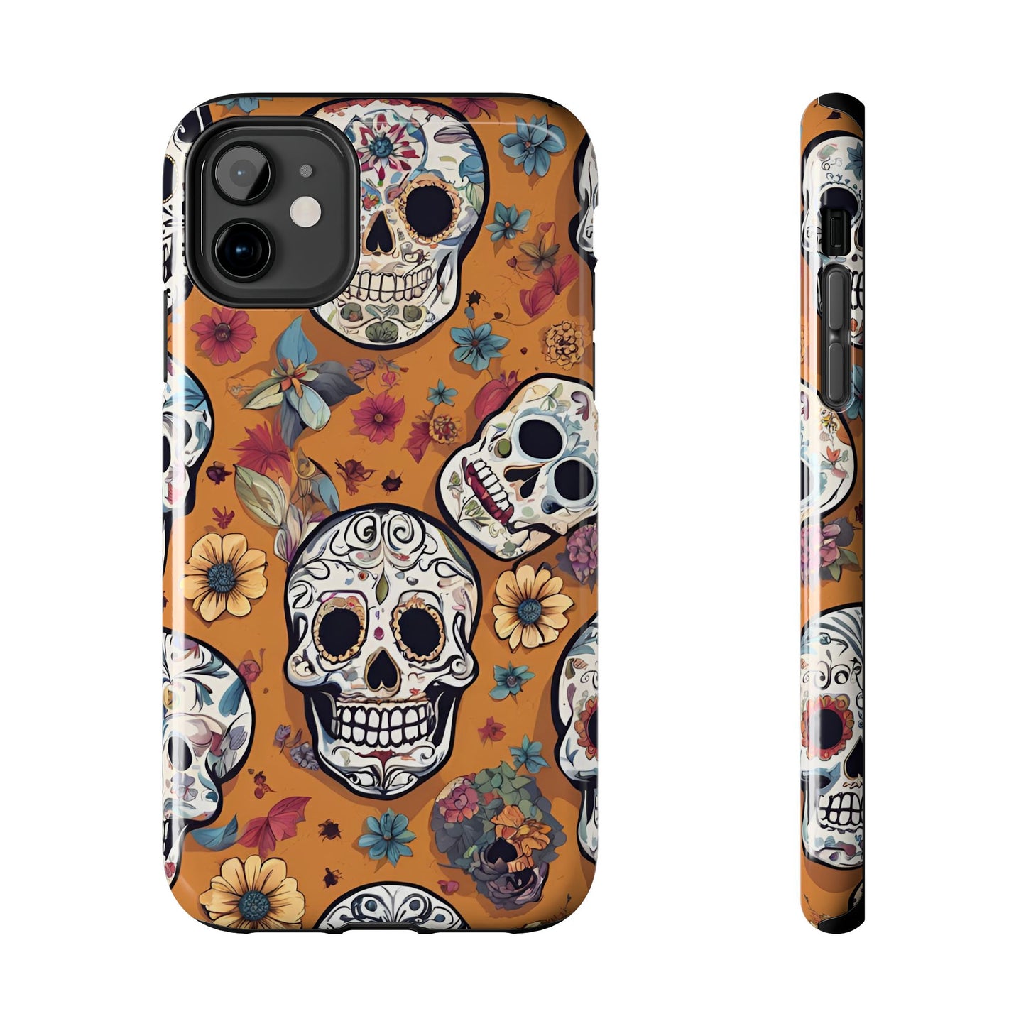 Phone Case - Day of the Dead Sugar Skulls Design  el Día de Todos los Santos iPhone and Samsung Smartphones