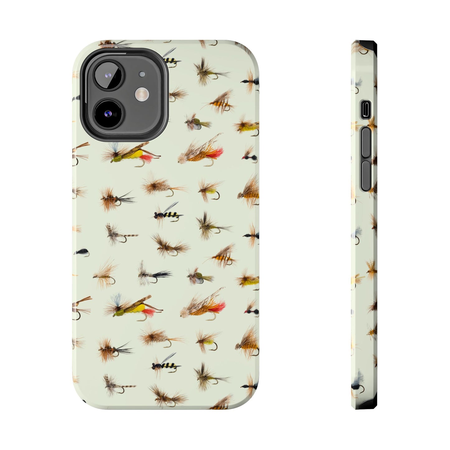 Dry Fly Fishing Lures in Cream  Tough Phone Case for iPhone and Samsung Smartphones