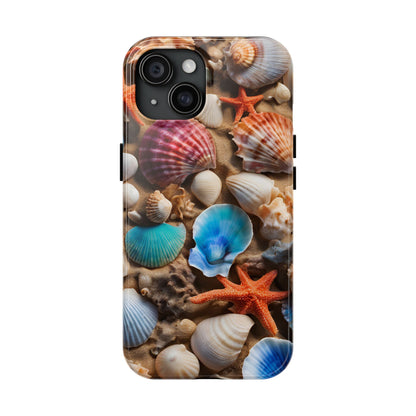 Oceanside memories - Seashells on Beach -Tough Phone Case for iPhones and Samsung Smartphones