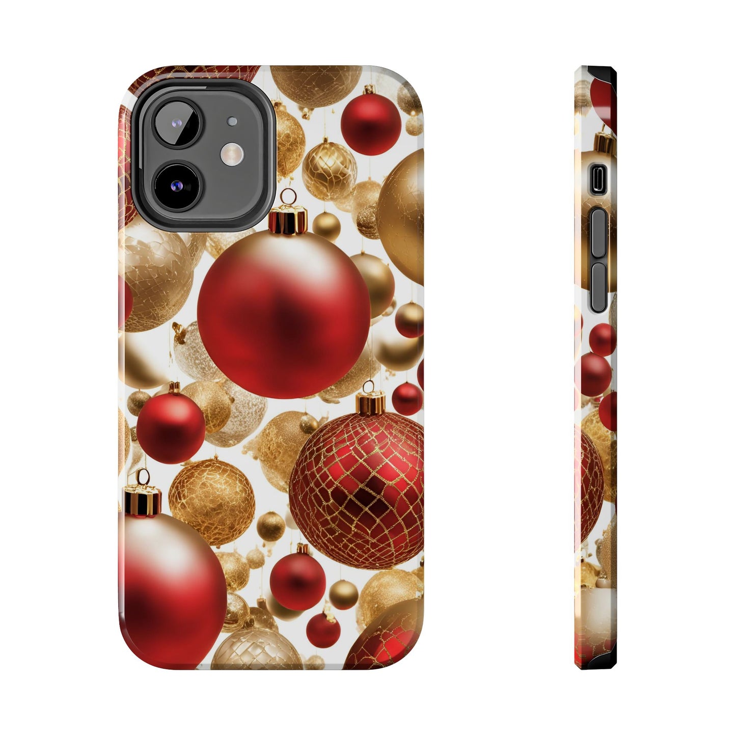 Red and Gold Christmas Ornaments - Tough Phone Case for iPhone and Samsung Smartphones