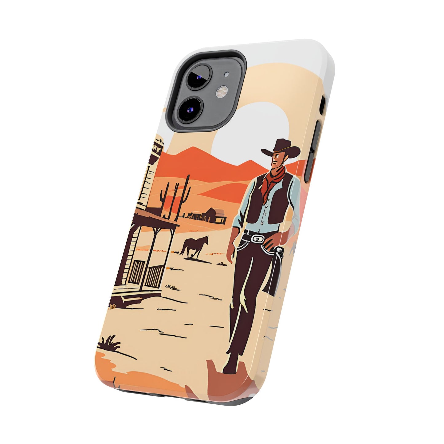 Retro Western Old West Design -Tough Phone Case for iPhone and Samsung Smartphones