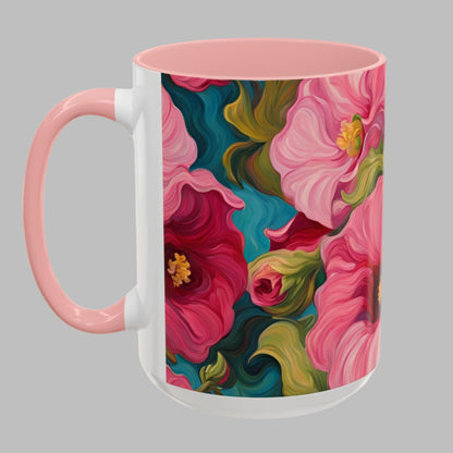 Coffee Tea Mug Holly Hocks Artful Floral Series Accent Coffee Mug (11, 15oz)