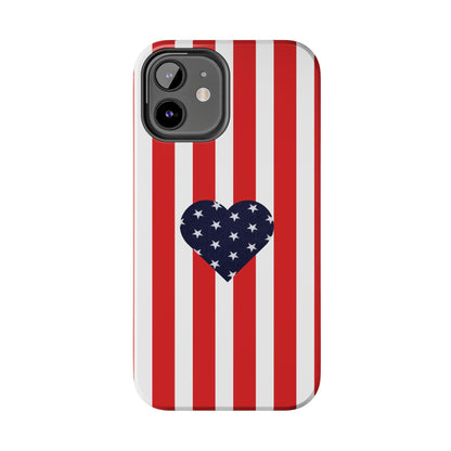 Stars and Stripes with Love - Tough Phone Case for iPhones and Samsung Smartphones