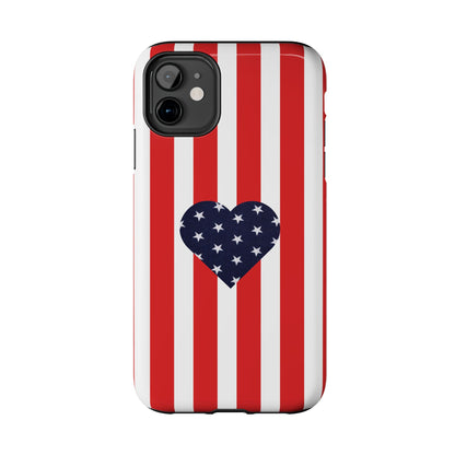 Stars and Stripes with Love - Tough Phone Case for iPhones and Samsung Smartphones