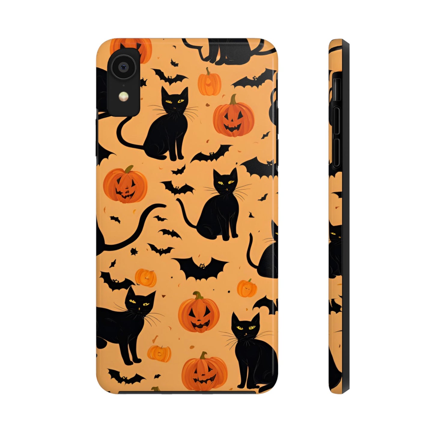 Halloween Black Cats and Pumpkins - Tough Phone Case for iPhones and Samsung Smartphones