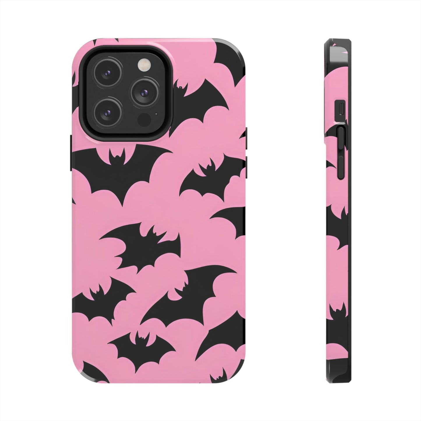 Halloween Bats on Pink - Tough Phone Case for iPhones and Samsung Smartphones