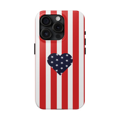 Stars and Stripes with Love - Tough Phone Case for iPhones and Samsung Smartphones