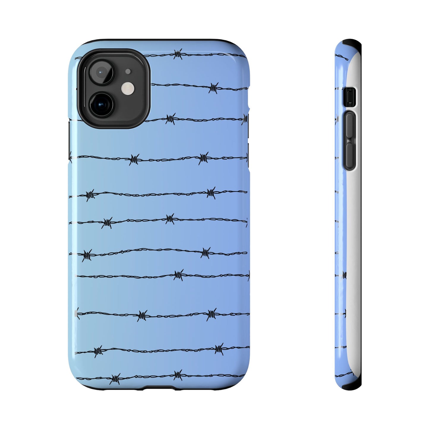 Barbed Wire on Blue - Tough Phone Case for iPhone and Samsung Phone Cases