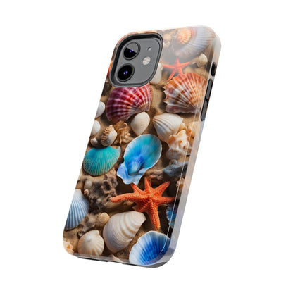 Oceanside memories - Seashells on Beach -Tough Phone Case for iPhones and Samsung Smartphones