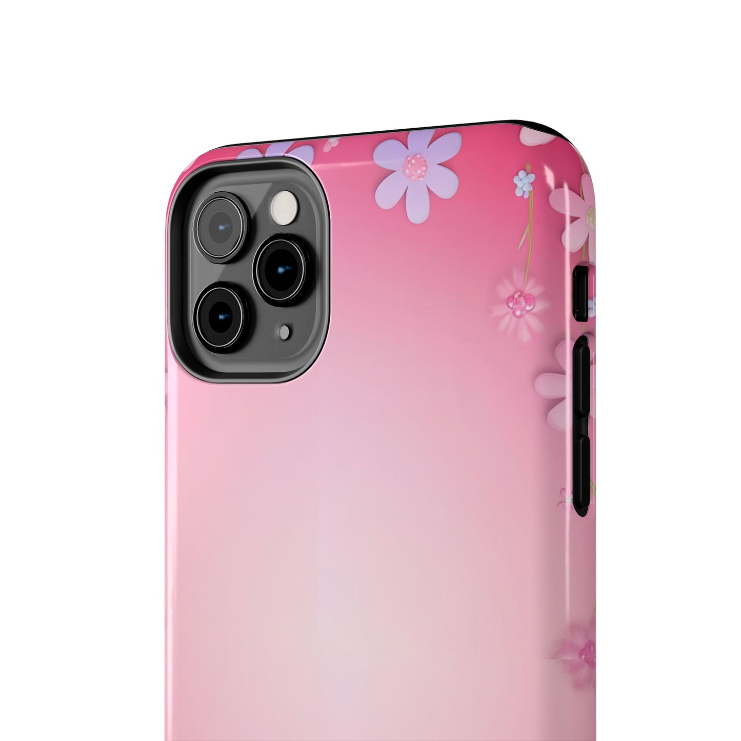 Phone Case - Flowers on Pink Ombre Design