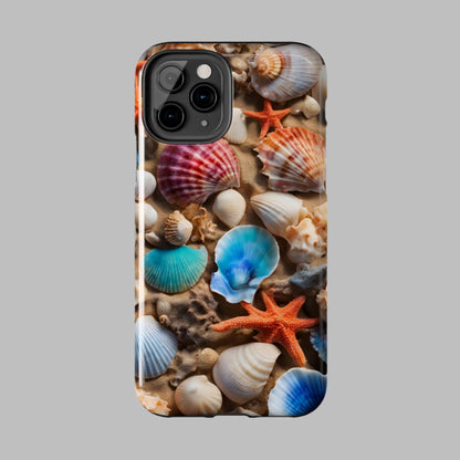 Oceanside memories - Seashells on Beach -Tough Phone Case for iPhones and Samsung Smartphones