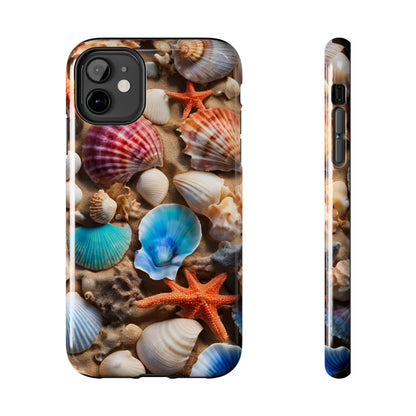 Oceanside memories - Seashells on Beach -Tough Phone Case for iPhones and Samsung Smartphones