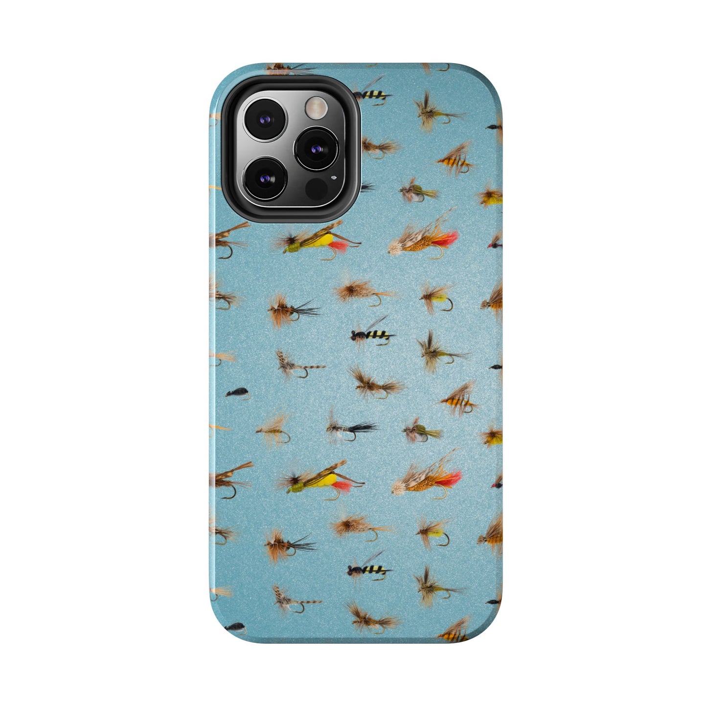 Dry Fly Fishing Lures in Light Blue Tough Phone Case for iPhone and Samsung Smartphones