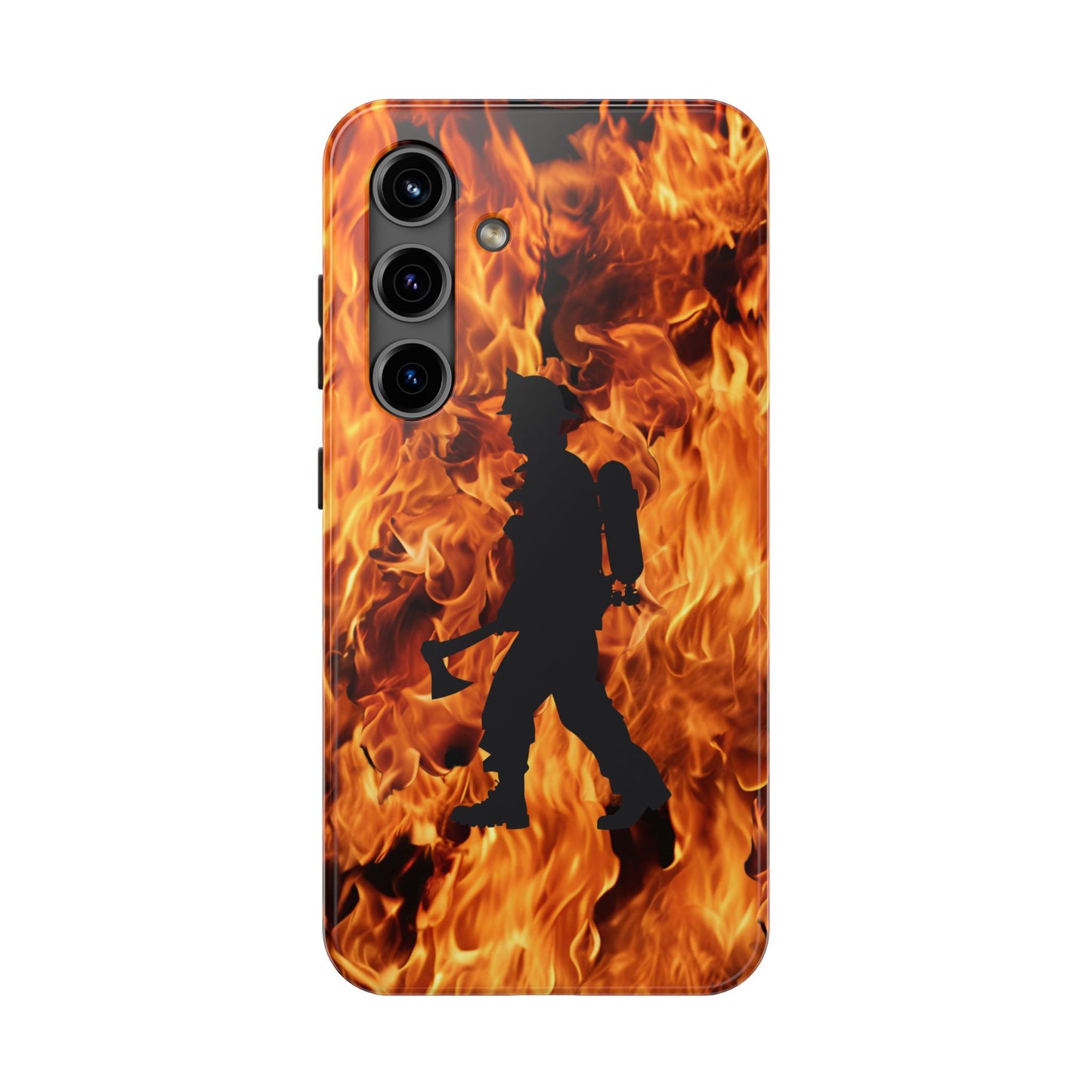 Phone Case Firefighter Silhouette Design for iPhone and Samsung Smartphones