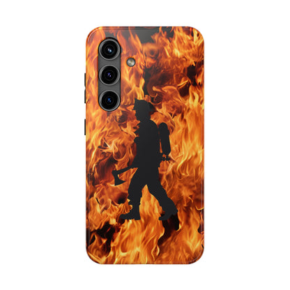 Phone Case Firefighter Silhouette Design for iPhone and Samsung Smartphones