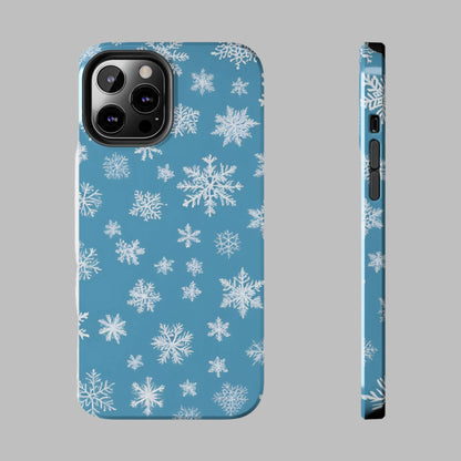 Snowflakes on Blue -Tough Phone Case for iPhone and Samsung Smartphones