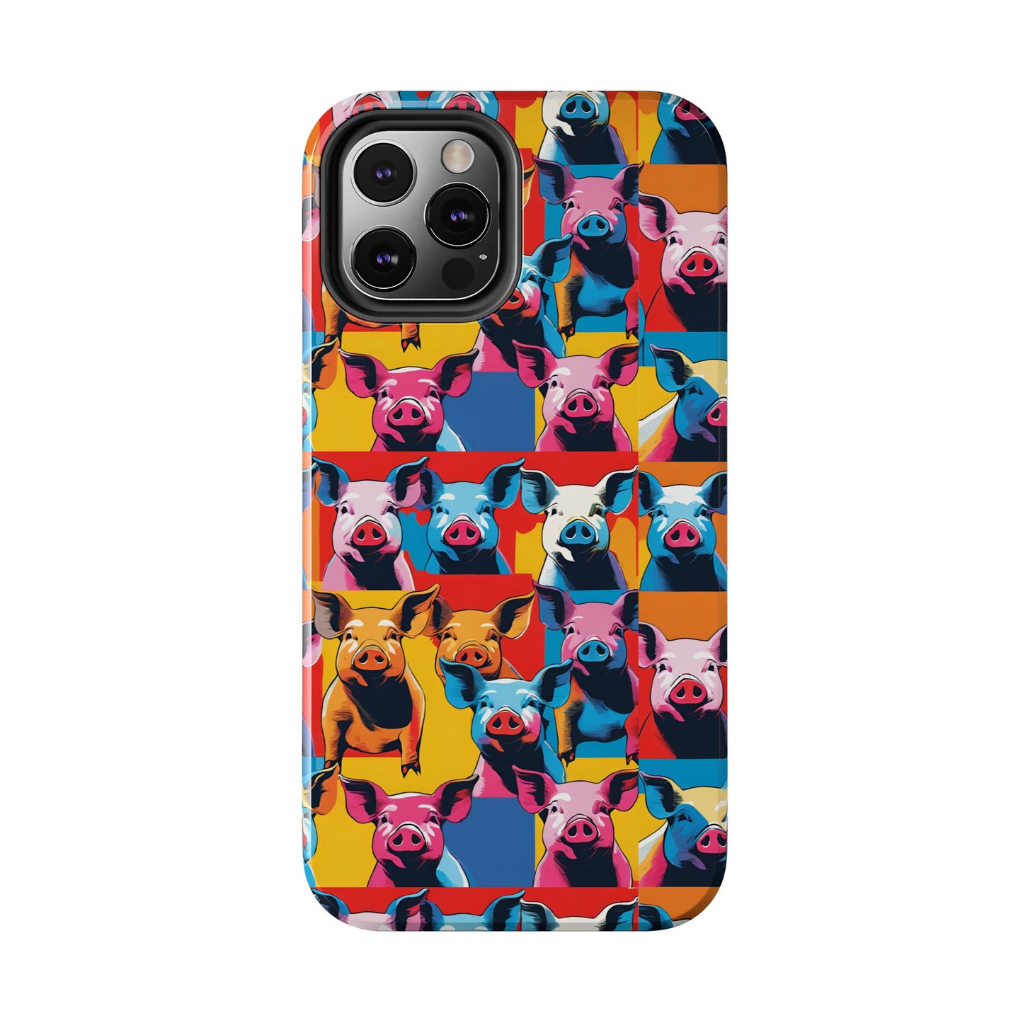 Colorful Pop Art Style Pigs Design - Tough Phone Cases for iPhone and Samsung Smartphones