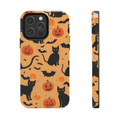 Halloween Black Cats and Pumpkins - Tough Phone Case for iPhones and Samsung Smartphones