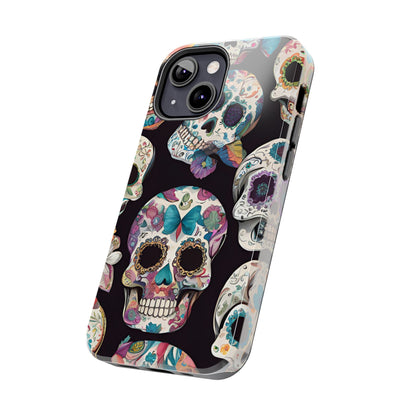 Day of the Dead Sugar Skulls el Día de Todos los Santos - Tough Phone Case for iPhones and Samsung Smartphones