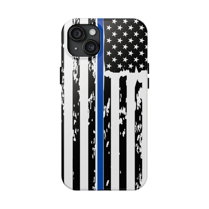 Phone Case: American Flag Blue Line Law Enforcement