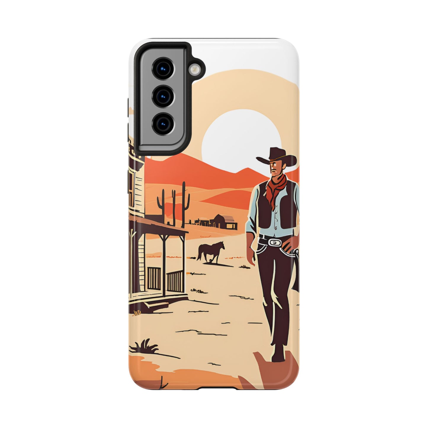 Retro Western Old West Design -Tough Phone Case for iPhone and Samsung Smartphones