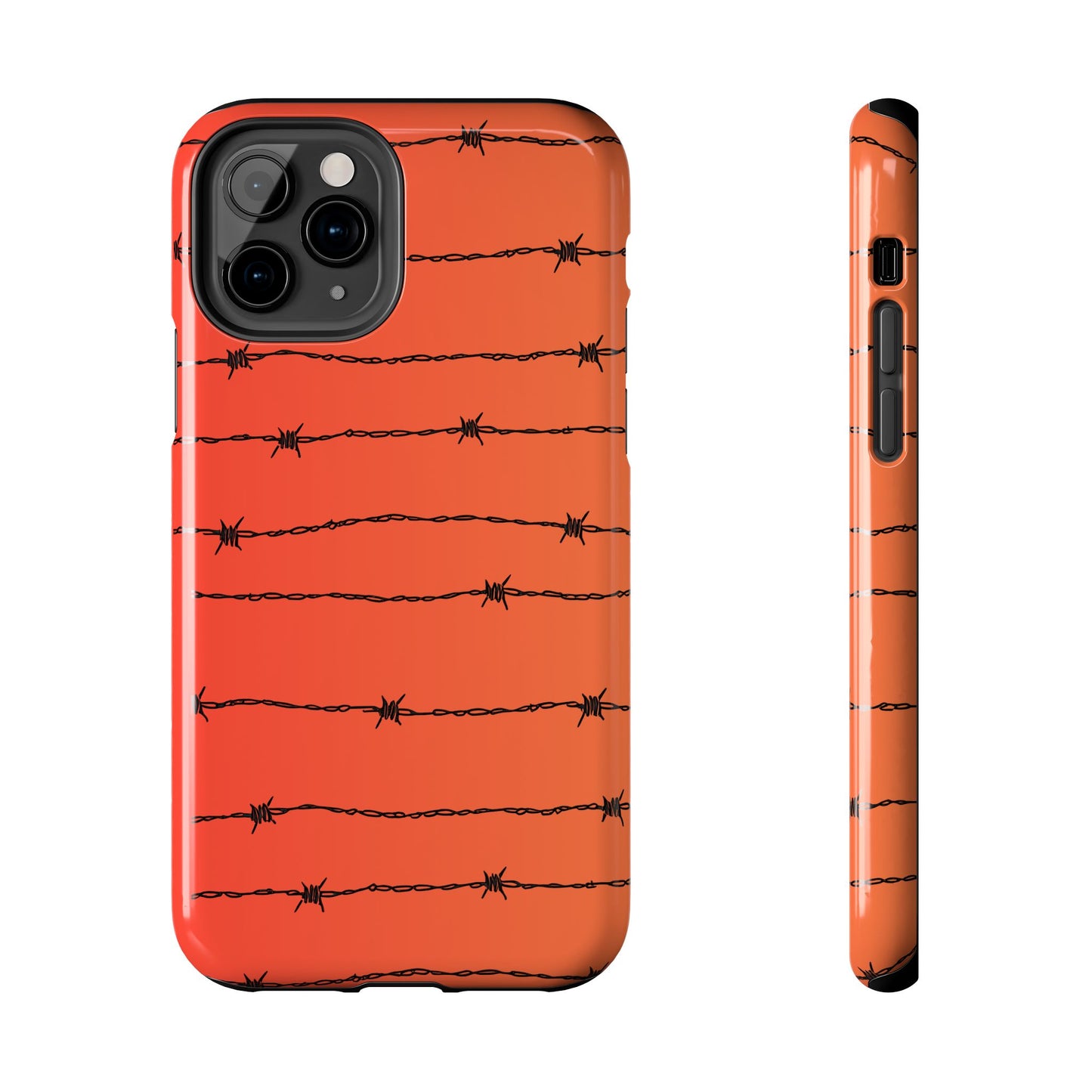 Barbed Wire on Salmon Ombre - Tough Phone Case for iPhone and Samsung Smartphones